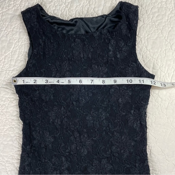 🔥Gorgeous Blondie Nites Lace Flare Ruffle Hem Sleeveless Black Dress XS/S - Picture 16 of 17